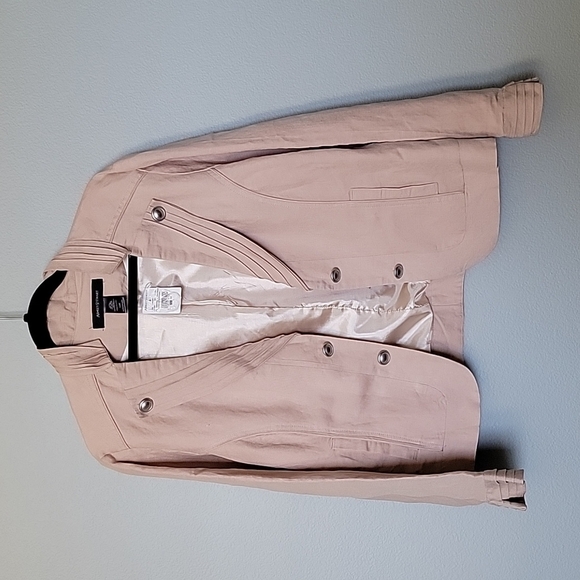 Ashley Stewart Military Officecore 14W NWT linen blend open front blazer - Picture 1 of 7